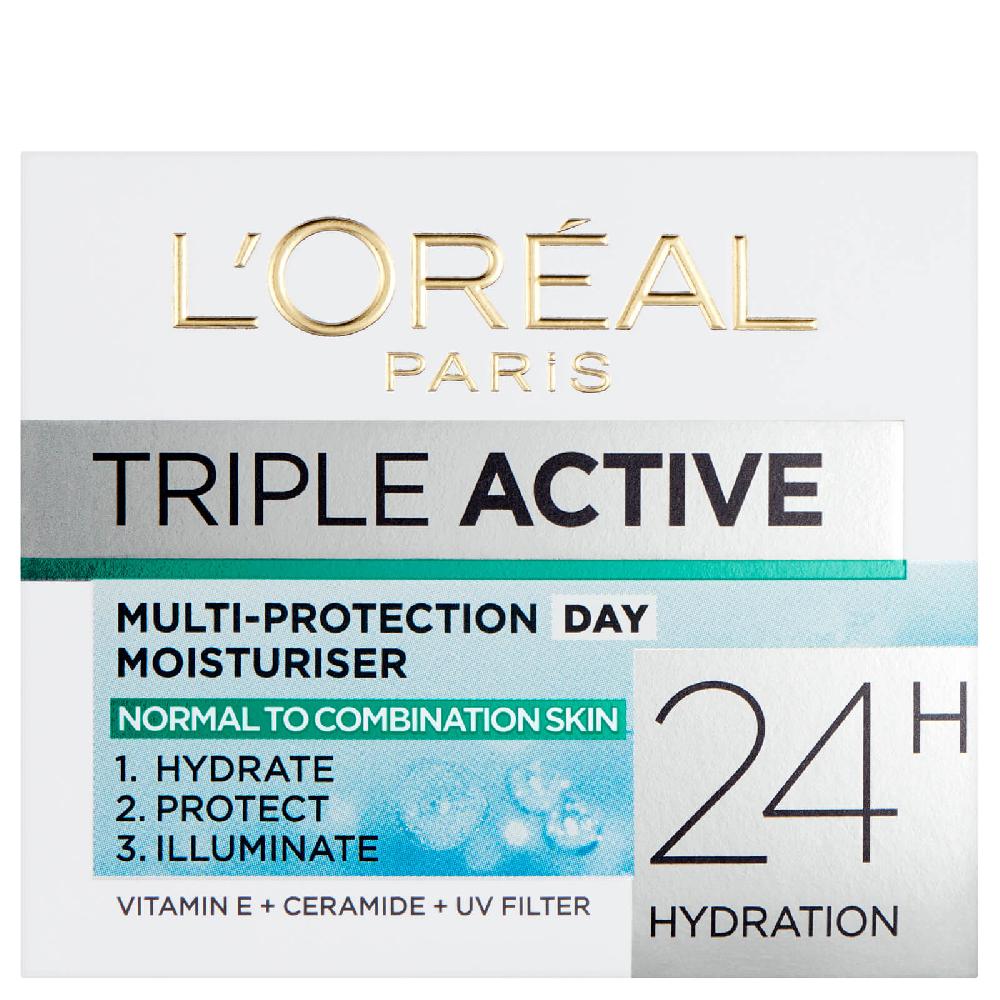 Lookfantastic L'Oreal Paris Dermo Expertise Triple Active Multi-Protection Day Moistriser - Normal / Combination (50ml)
