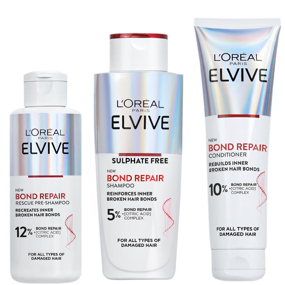 lookfantastic L’Oréal Paris Elvive Bond Repair 3 Step Routine Bundle For Damaged Hair