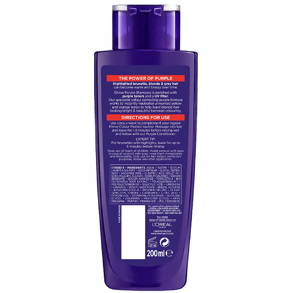 Lookfantastic L'Oréal Paris Elvive Colour Protect Anti-Messington Lila Shampoo 200 ml