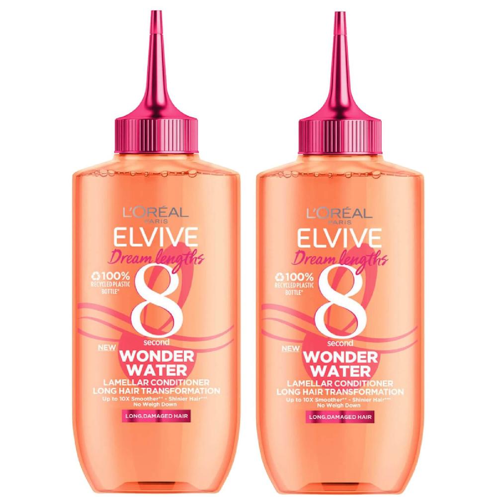 lookfantastic L'Oréal Paris Elvive Dream Lengths Wonder Water 8 Second Hair Treatment 200ml Duo