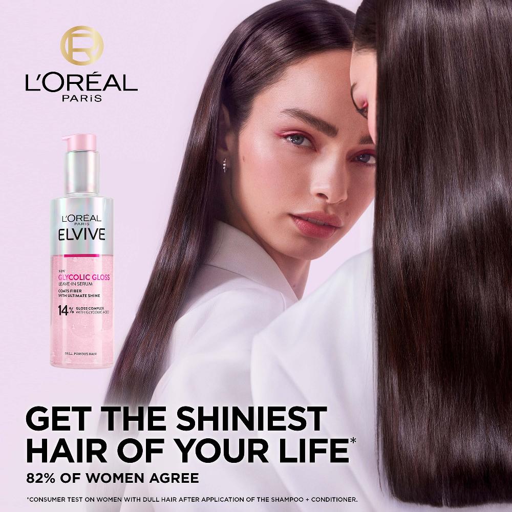 Lookfantastic L'Oréal Paris Elvive Glykolisches Glanz-Leave-in-Serum Für Stumpfes Haar 150 ml