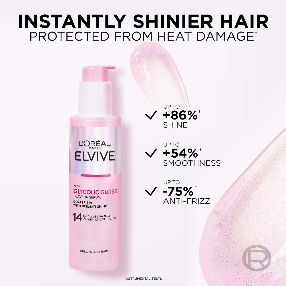 Lookfantastic L'Oréal Paris Elvive Glykolisches Glanz-Leave-in-Serum Für Stumpfes Haar 150 ml