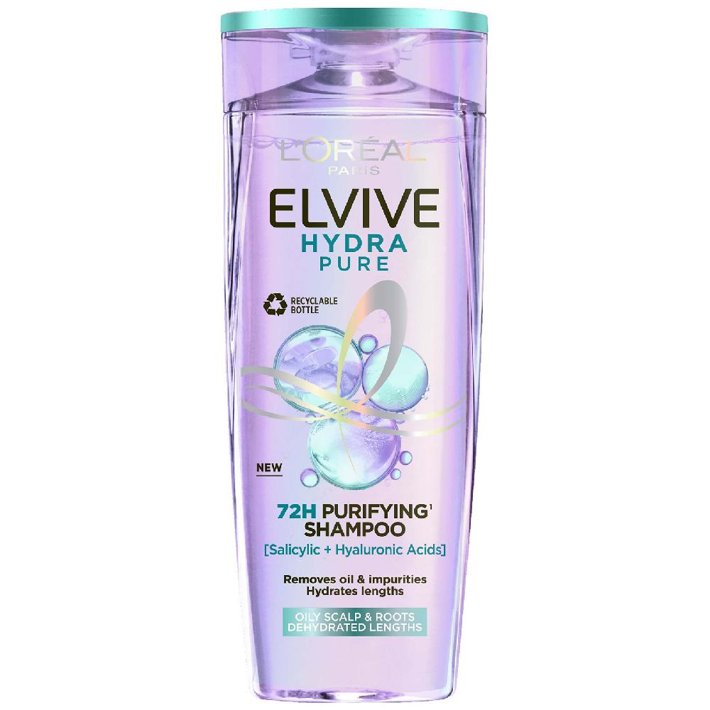 lookfantastic L'Oréal Paris Elvive Hydra Pure 72-Stunden Klärendes Shampoo mit Hyaluron- und Salicylsäuren 500 ml