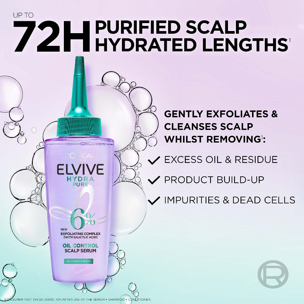 Lookfantastic L'Oréal Paris Elvive Hydra Pure Pre-Shampoo Peeling-Kopfhautserum Mit Salicylsäure Für Fettige Kopfhaut Und Wurzeln 102 Ml