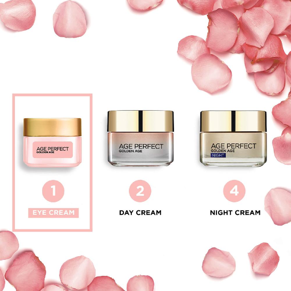Lookfantastic L'Oréal Paris Golden Age Augencreme Mit Rosigem Glanz 15 ml