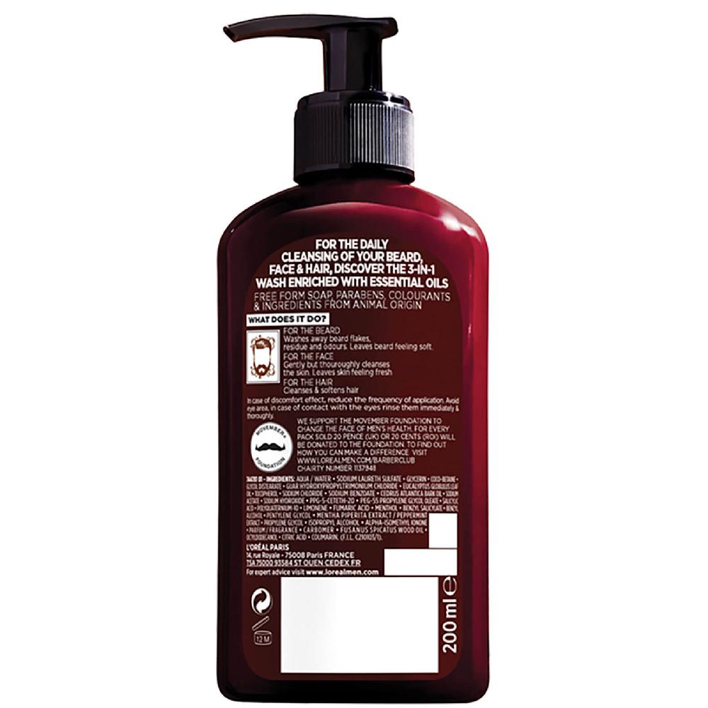 Lookfantastic L’Oréal Paris Men Expert Barber Club Wash 200 Ml