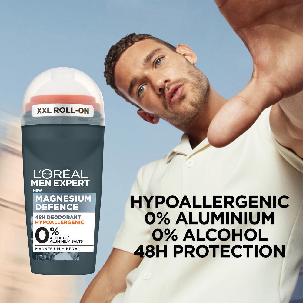Lookfantastic L'Oréal Paris Men Expert Magnesium Defence Hypoallergenes 48-Stunden-Roll-On Deodorant 50 ml