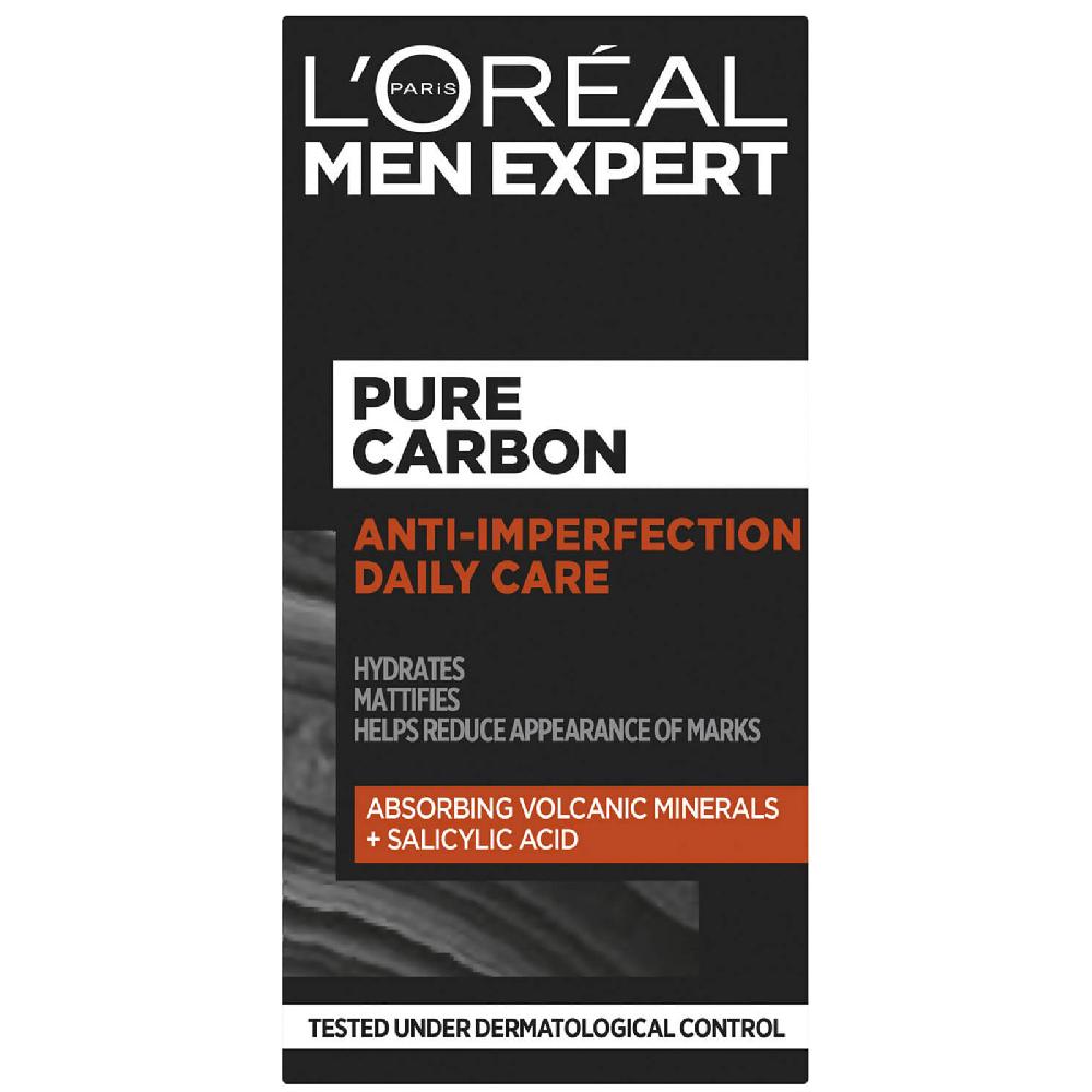lookfantastic L'Oréal Paris Men Expert Pure Carbon Anti-Pickel Peeling-Gesichtscreme für den Täglichen Gebrauch 50 ml