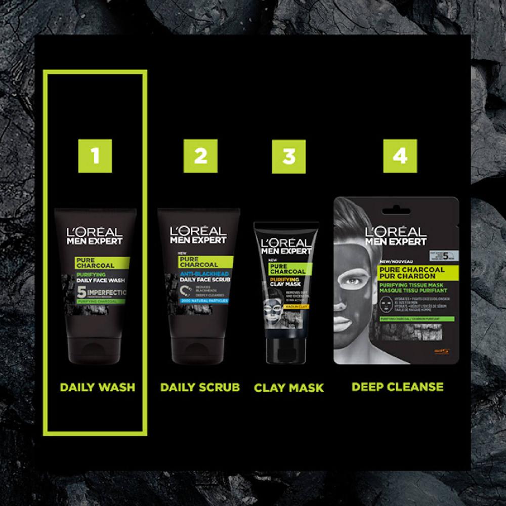 Lookfantastic L'Oréal Paris Men Expert Pure Carbon Klärende Tägliche Gesichtsreinigung 100 ml