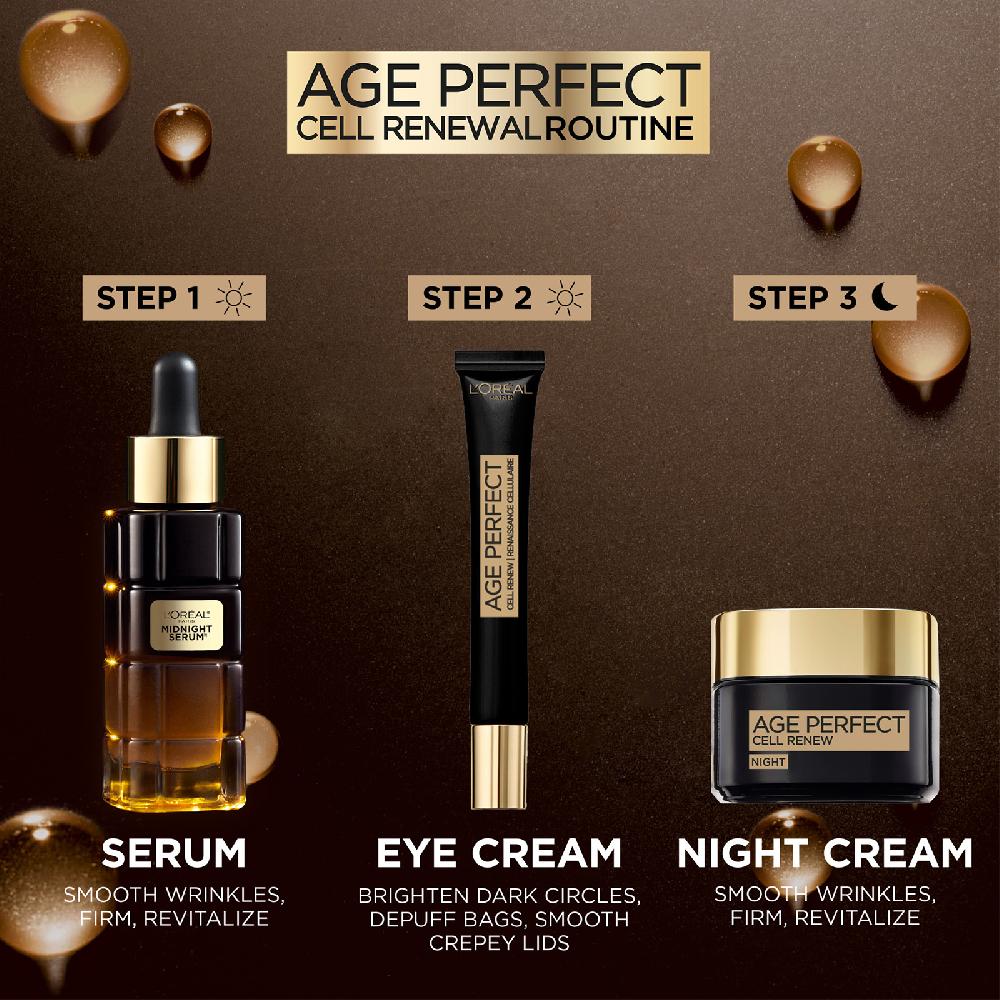 Lookfantastic L'Oreal Paris Midnight Serum Cell Renew Age Perfect Antioxidativer Erholungskomplex Nachtserum 30 ml