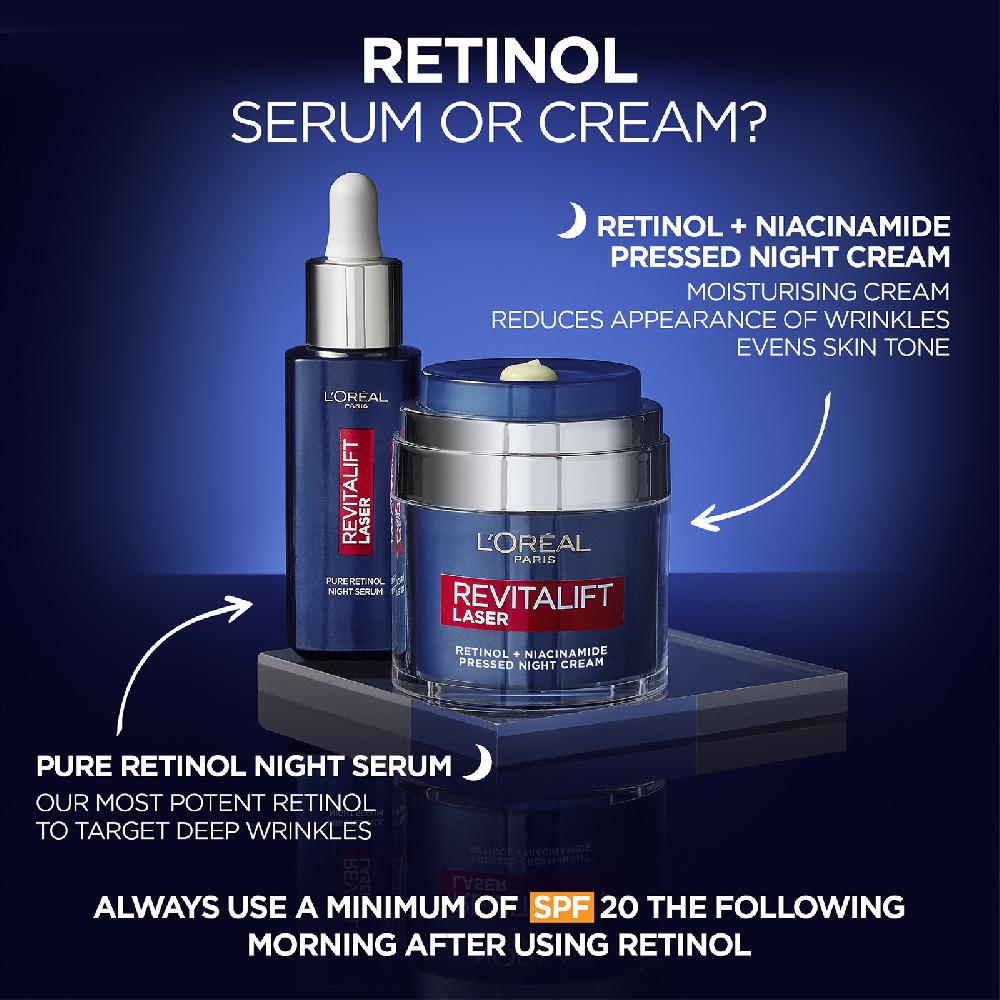 Lookfantastic L'Oréal Paris Retinol Und Nicotinamid Nachtcreme Revitalift Laser Kompaktcreme 50 ml