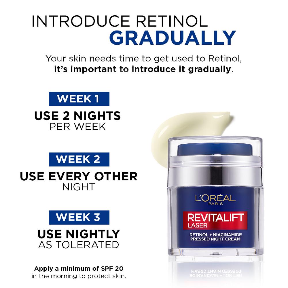 Lookfantastic L'Oréal Paris Retinol Und Nicotinamid Nachtcreme Revitalift Laser Kompaktcreme 50 ml