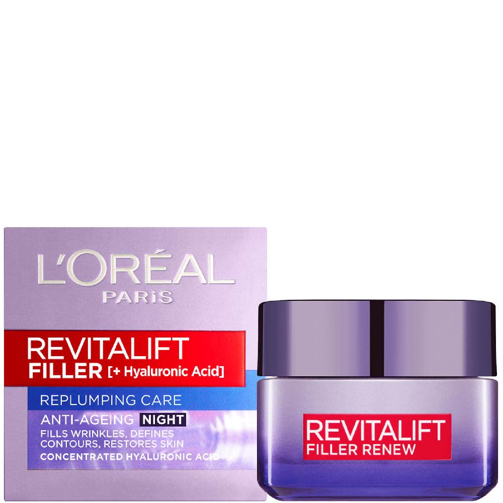Lookfantastic L'Oréal Paris Revitalift Filler And Hyaluronic Acid Anti-Ageing Night Cream 50 ml