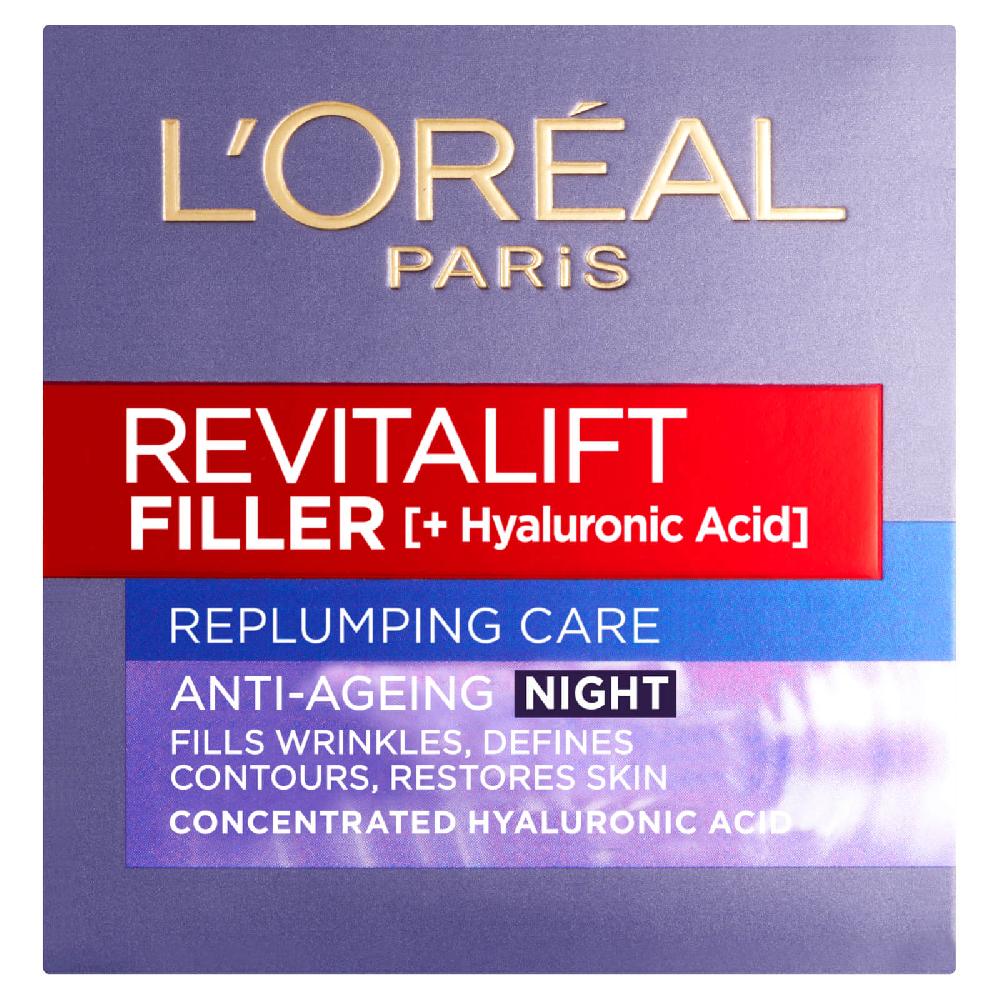Lookfantastic L'Oréal Paris Revitalift Filler And Hyaluronic Acid Anti-Ageing Night Cream 50 ml