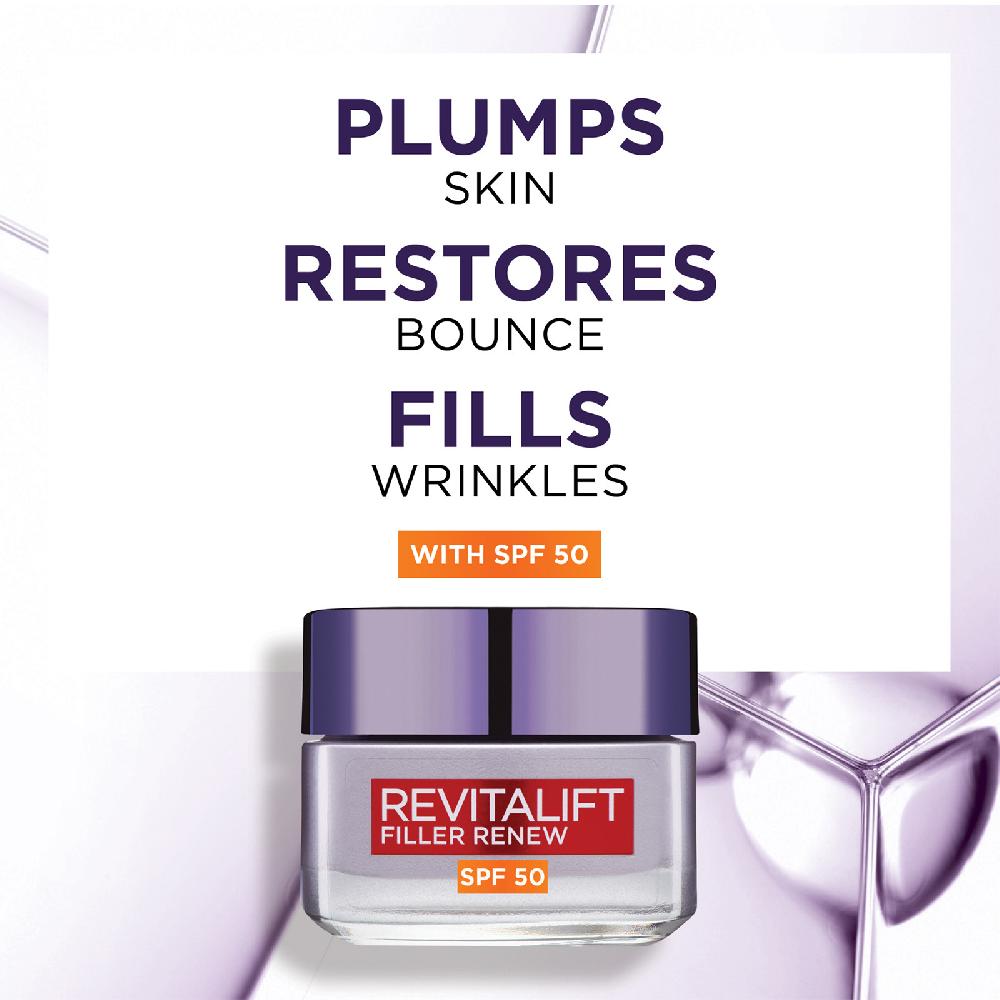 Lookfantastic L'Oréal Paris Revitalift Filler Hyaluronsäure Anti-Ageing SPF50 Tagescreme 50ml