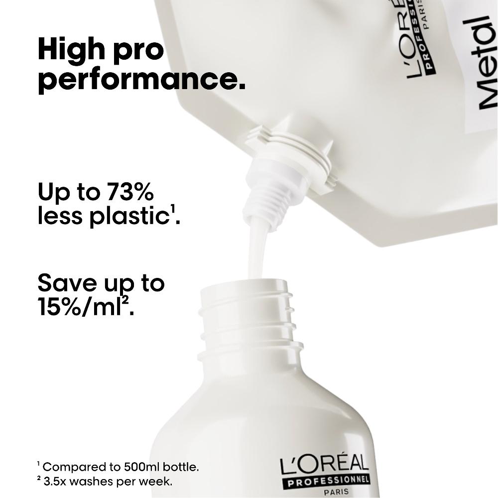 Lookfantastic L’Oréal Professionnel Metal Detox Shampoo 300ml And Refill Pack 500ml For Breakage & Colour Protection