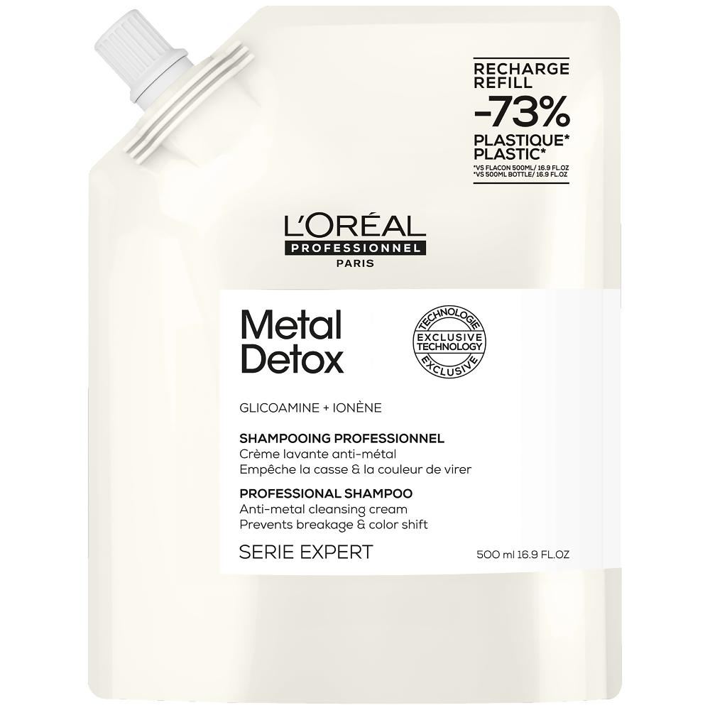 lookfantastic L'Oréal Professionnel Metal Detox Shampoo Refill Pack 500ml for Breakage and Colour Protection