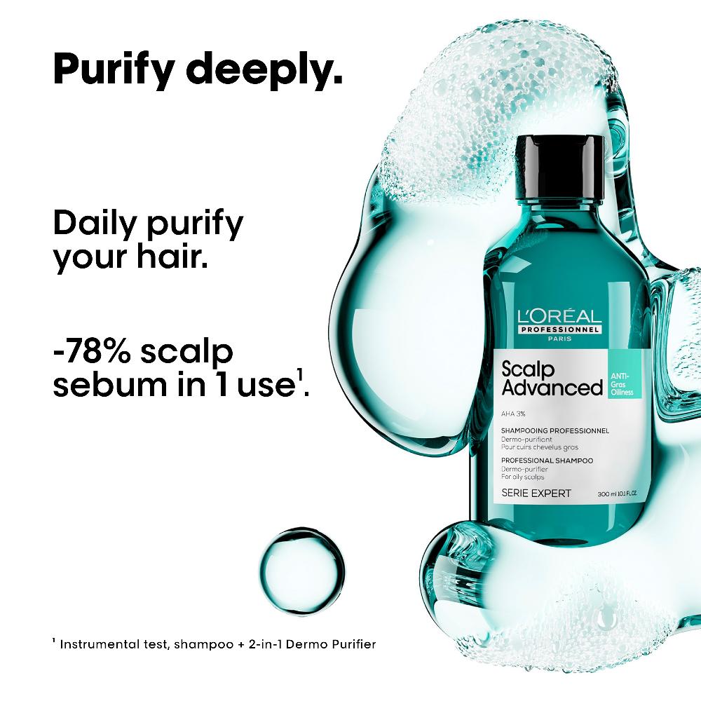 Lookfantastic L'Oréal Professionnel Serié Expert Fortschrittliches Anti-Fettigkeit Hautreinigendes Kopfhaut-Shampoo 300 ml