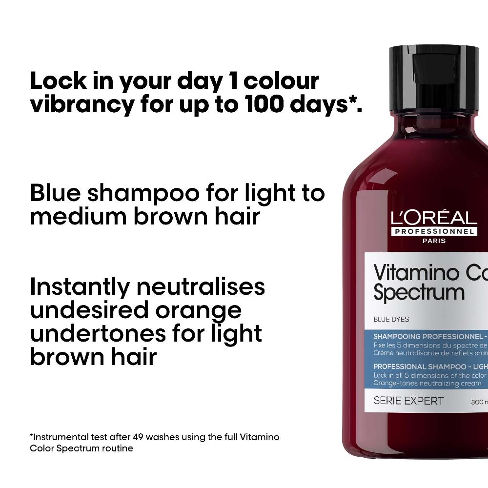 Lookfantastic L'Oréal Professionnel Vitamino Color Spectrum Blue Tinted Shampoo For Light Brown Coloured Hair 300ml