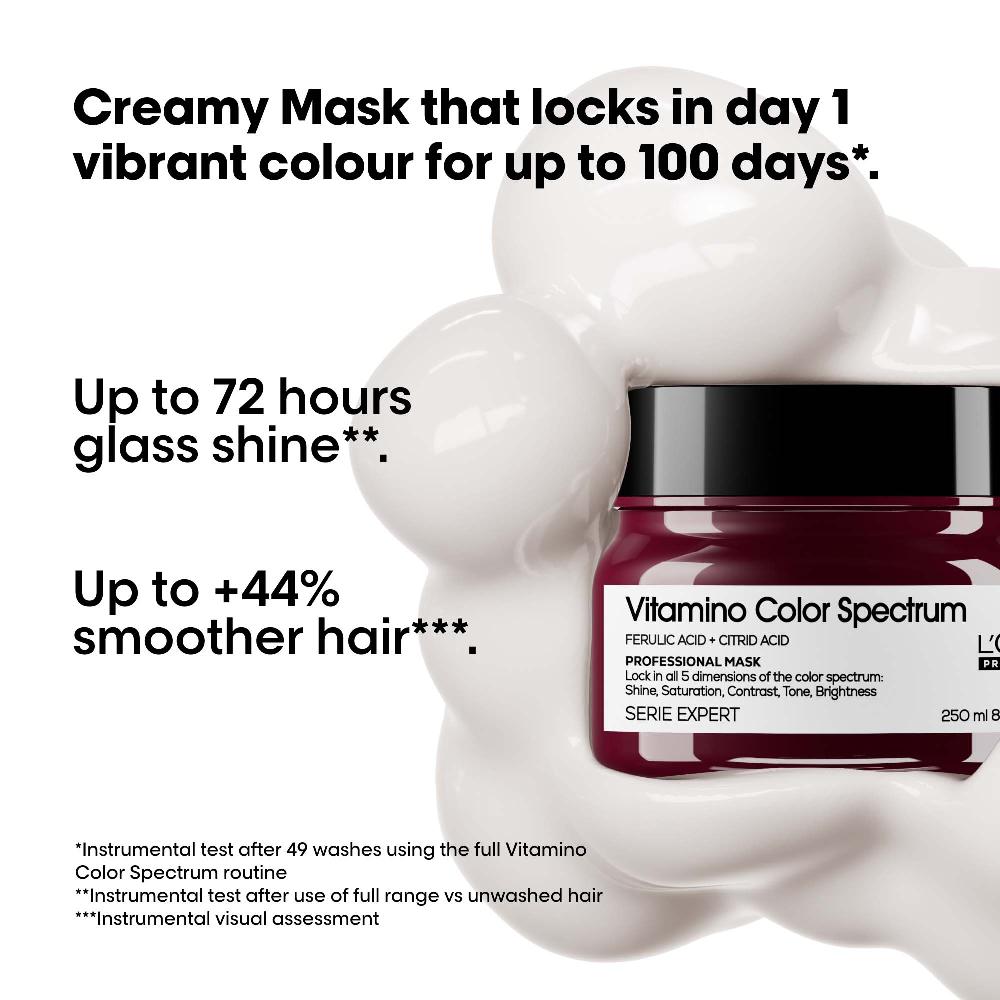 Lookfantastic L'Oréal Professionnel Vitamino Color Spectrum Shampoo 300ml And Rinse Off Hair Mask 250ml Bundle For Coloured Hair