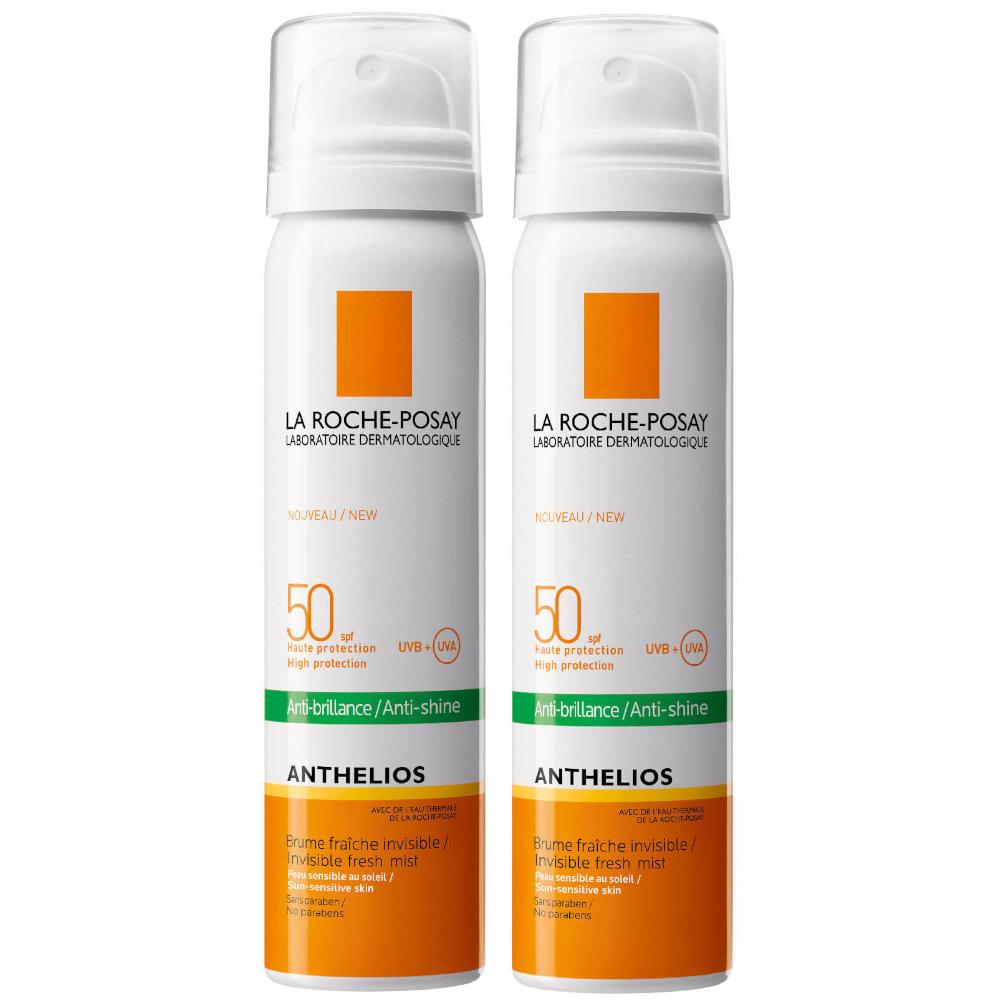 lookfantastic La Roche-Posay Anthelios Anti-Shine Sun Protection Invisible SPF50+ Face Mist 75ml Duo