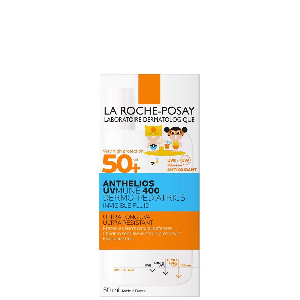 Lookfantastic La Roche-Posay Anthelios UVMune 400 Dermo-Pediatrics Kids Ultraleichtes Unsichtbares Fluid LSF 50+ 50 ml