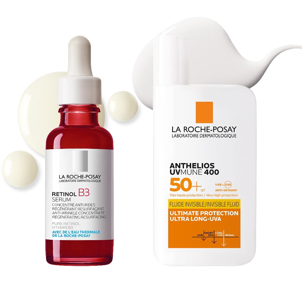 Lookfantastic La Roche-Posay Anti-Wrinkle Correct + Protect Duo Set: Retinol Serum And SPF50+