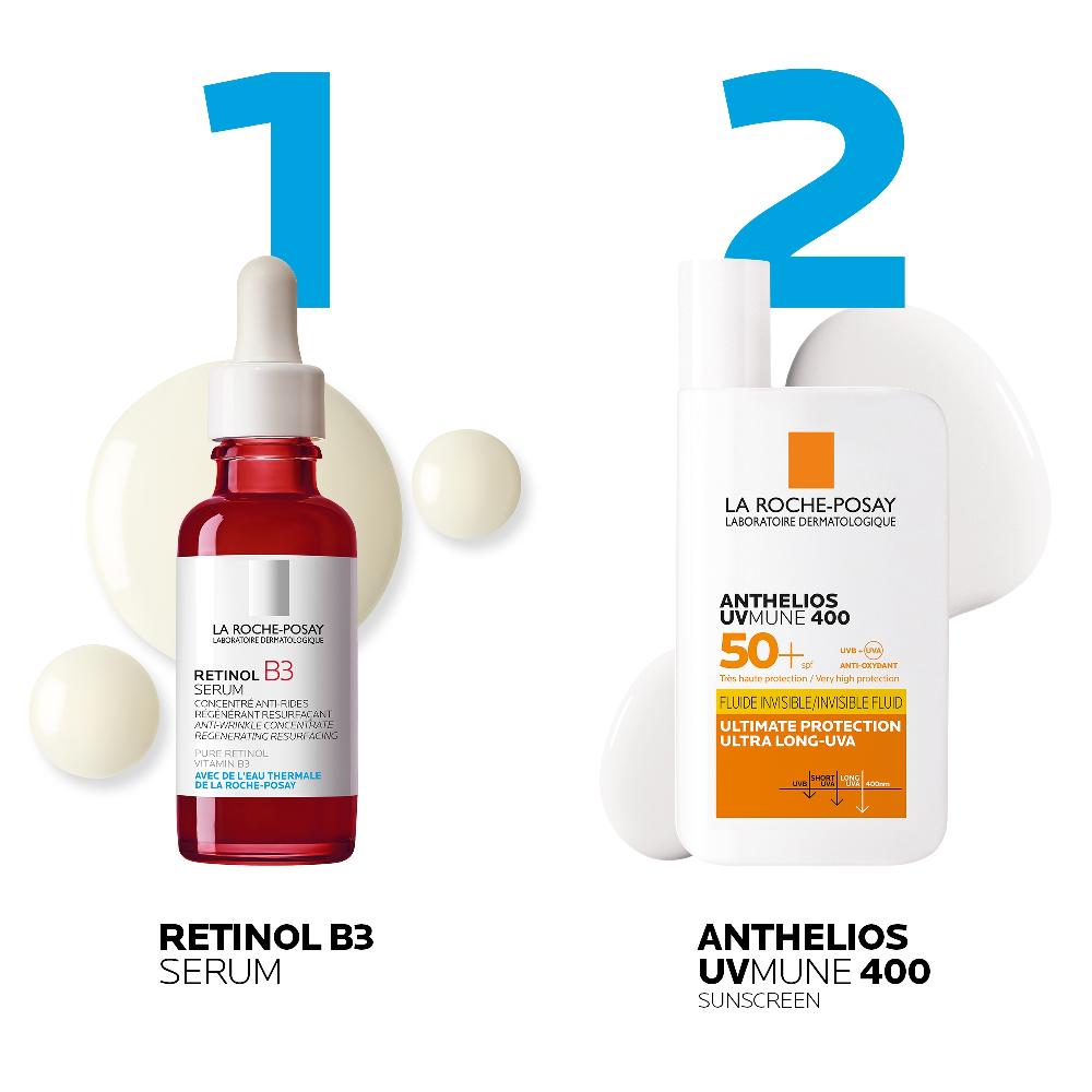 Lookfantastic La Roche-Posay Anti-Wrinkle Correct + Protect Duo Set: Retinol Serum And SPF50+