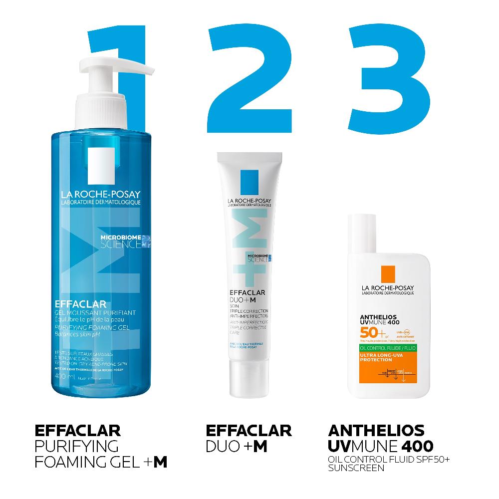 Lookfantastic La Roche-Posay Breakout-Fighting Daily Defense Set: Effaclar Duo+M Corrective Care And SPF50+