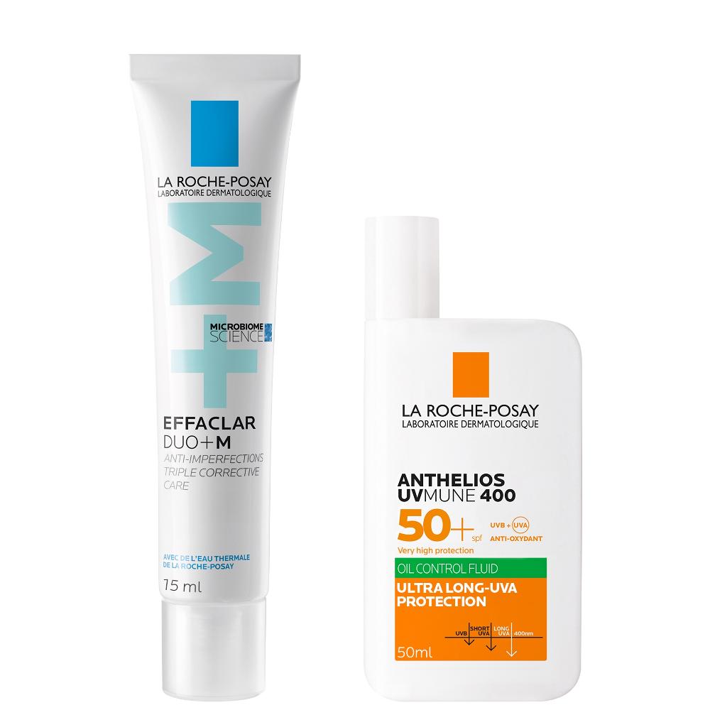 lookfantastic La Roche-Posay Breakout-Fighting Daily Defense Set: Effaclar Duo+M Corrective Care and SPF50+
