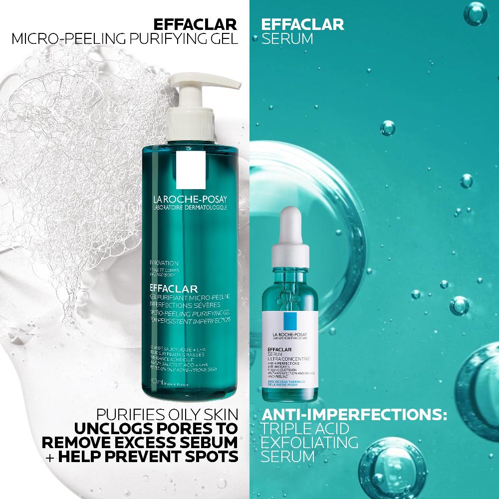 Lookfantastic La Roche-Posay Breakout-Fighting Duo- High Strength: Effaclar Micro-Peeling Cleanser And Anti-Blemish Triple-Acid Serum