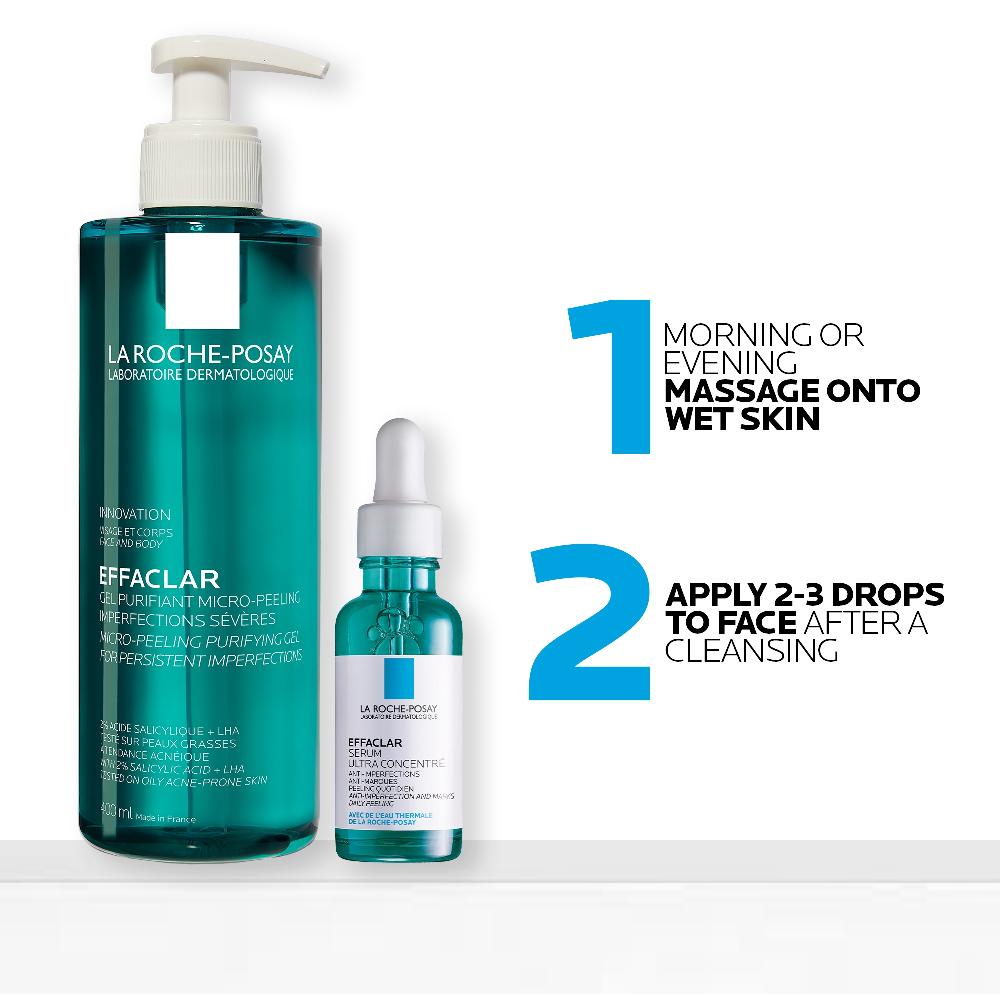 Lookfantastic La Roche-Posay Breakout-Fighting Duo- High Strength: Effaclar Micro-Peeling Cleanser And Anti-Blemish Triple-Acid Serum