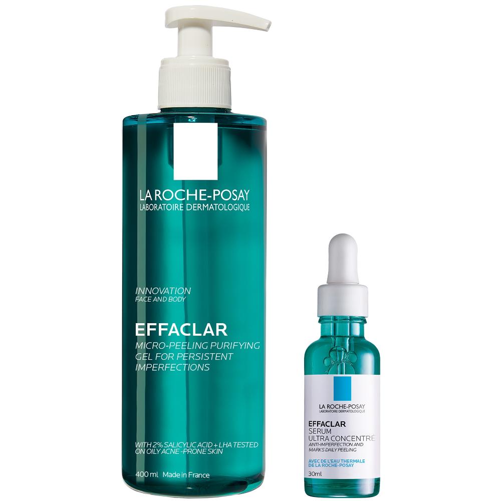 lookfantastic La Roche-Posay Breakout-Fighting Duo- High Strength: Effaclar Micro-Peeling Cleanser and Anti-Blemish Triple-Acid Serum