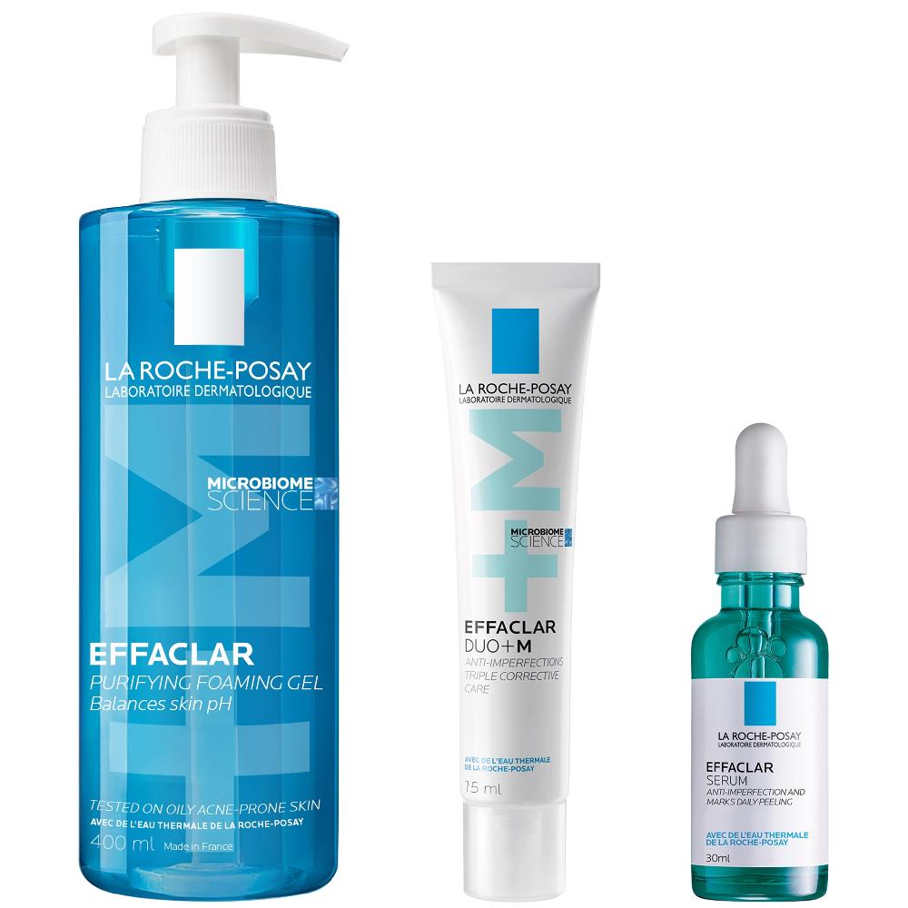 lookfantastic La Roche-Posay Breakout-Fighting Set- High Strength: Effaclar Cleanser Serum and Corrective Care