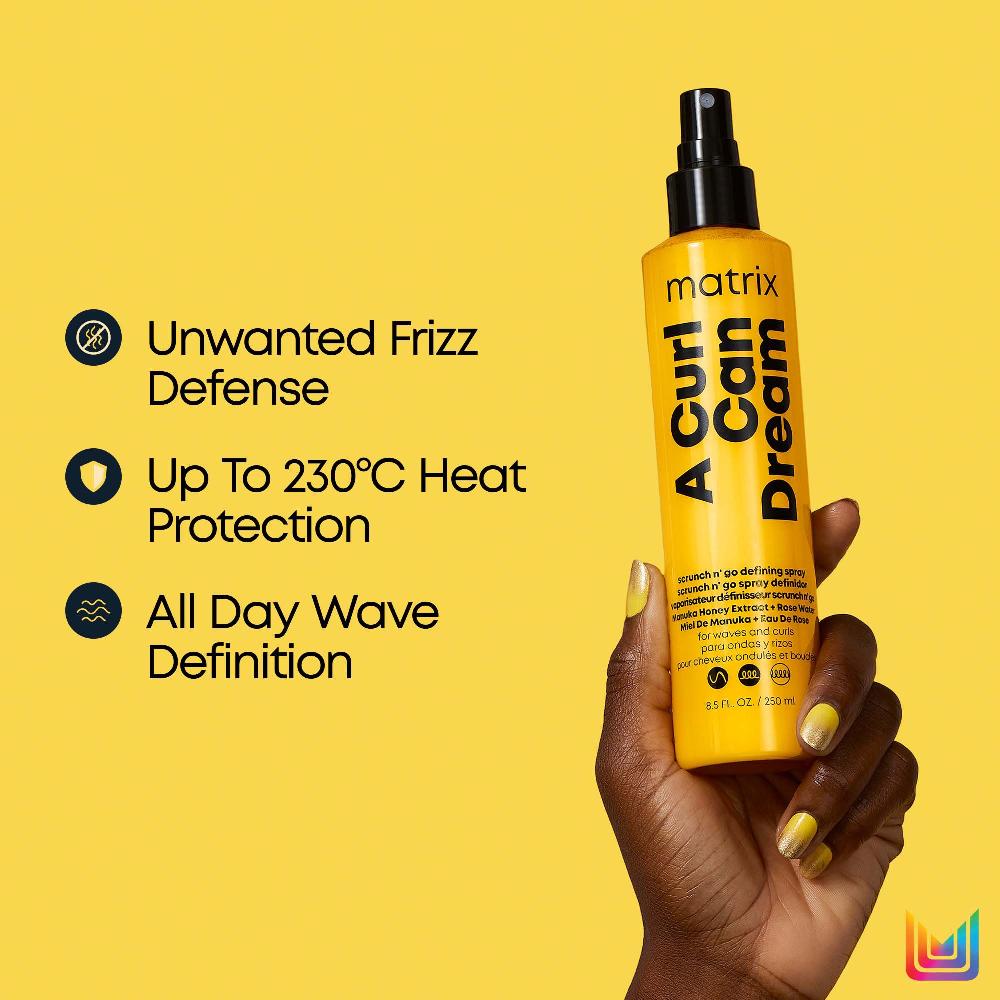 Lookfantastic Matrix A Curl Can Dream Scrunch 'N' Go Definierendes Spray Mit 230°C Hitzeschutz Für Definierte Wellen Und Locken 150 Ml