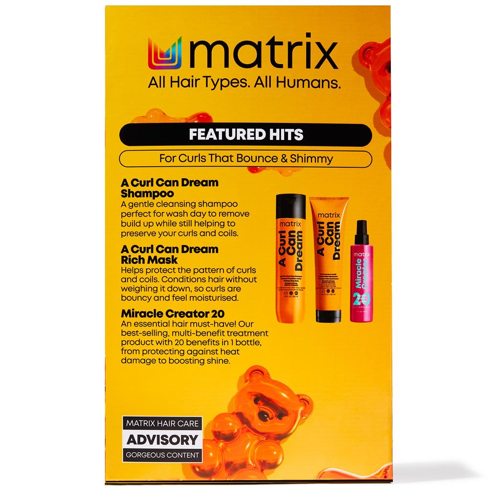 Lookfantastic Matrix A Curl Can Dream Shampoo Hair Mask And Miracle Creator Haircare Gift Set For Moisturising And Defining Curls/Coils