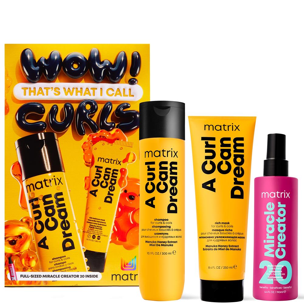 lookfantastic Matrix A Curl Can Dream Shampoo Hair Mask and Miracle Creator Haircare Gift Set for Moisturising and Defining Curls/Coils