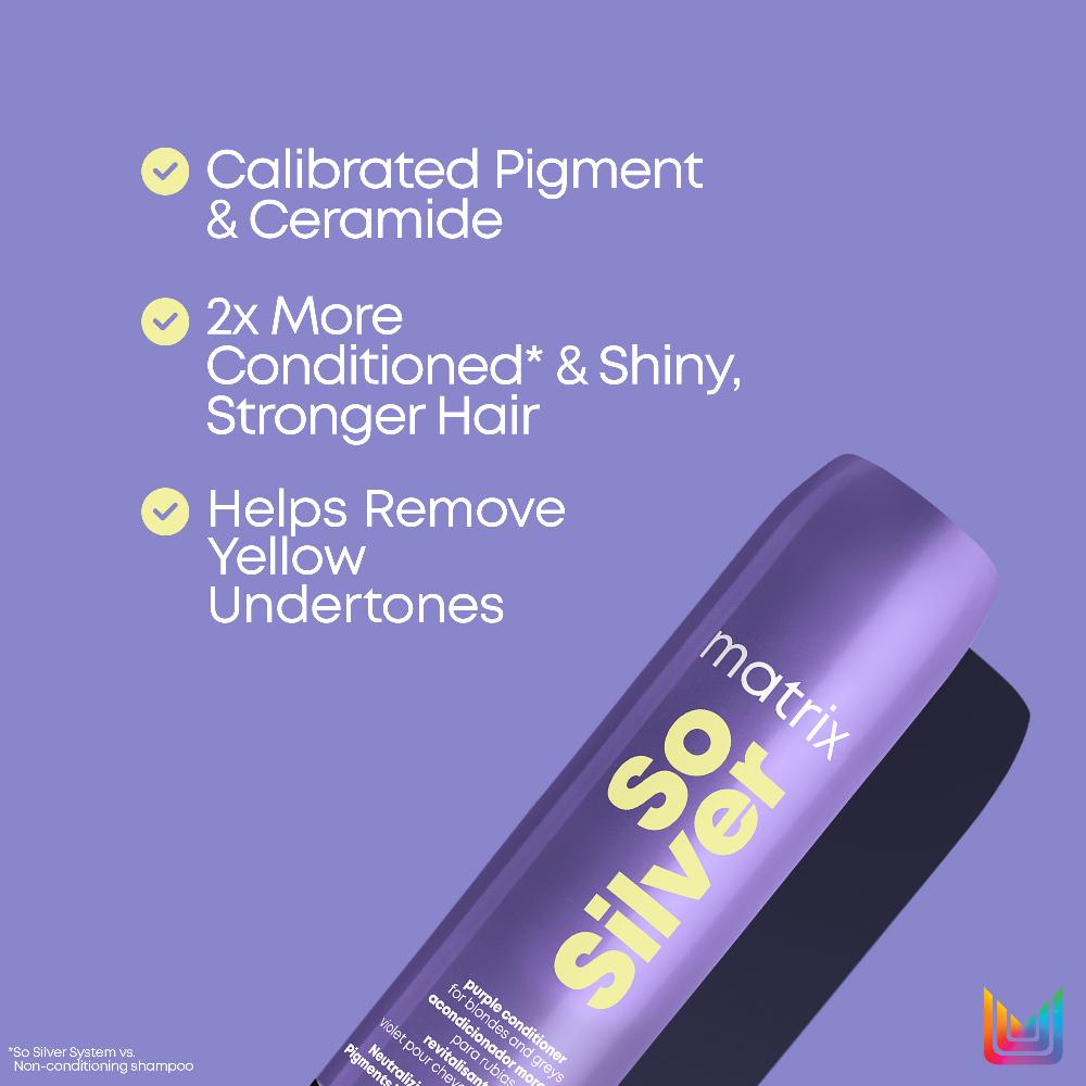 Lookfantastic Matrix So Silver Purple Toning Pigmentierte Spülung Für Blondes Graues + Silbernes Haus 300 Ml