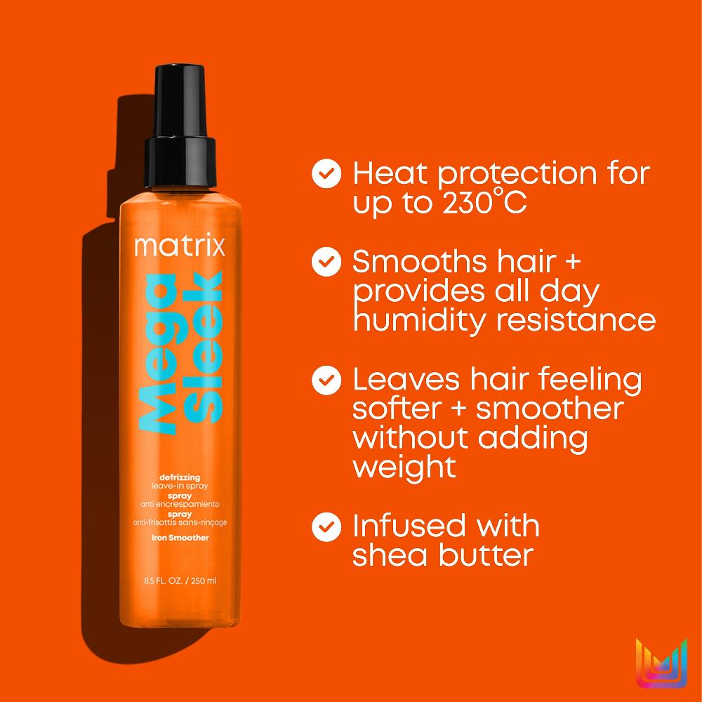 Lookfantastic Matrix Total Results Mega Sleek Iron Smoother Hitzeschutz- Und Frizzkontroll-Haarspray 250 Ml