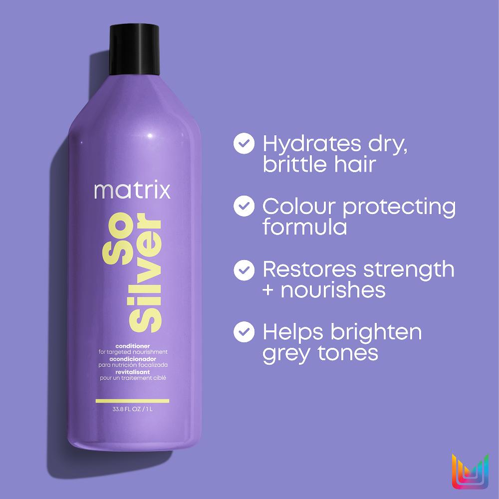 Lookfantastic Matrix Total Results So Silver Purple Toning Spülung Für Blondes Silbernes Und Graues Haar 1000 Ml