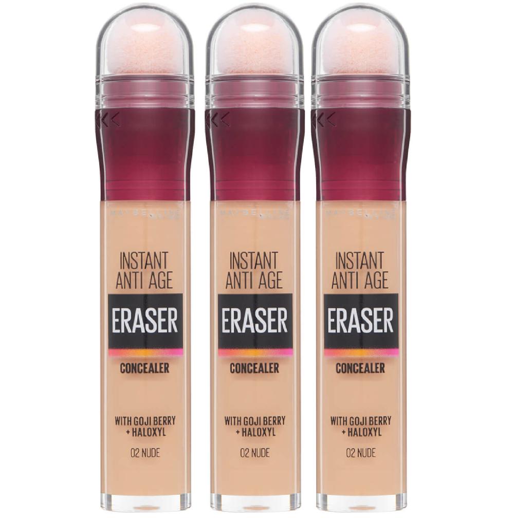lookfantastic Maybelline Instant Anti-Age Eraser Eye Concealer 3 Pack Exclusive