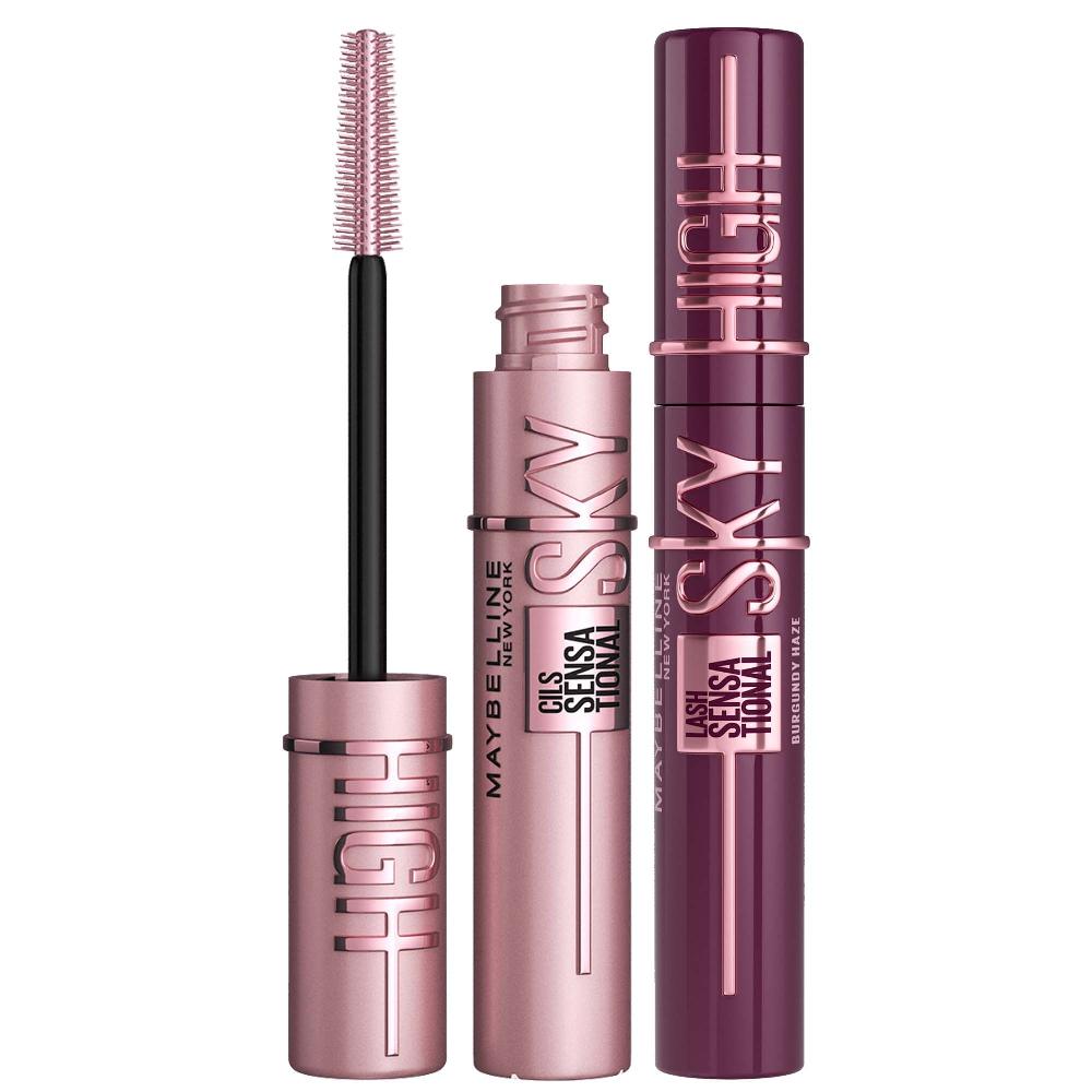 lookfantastic Maybelline Lash Sensational Sky High Mascara Bundle - Black and Burgundy Haze