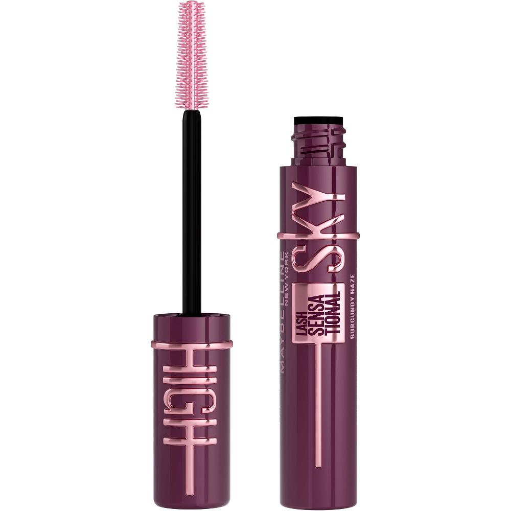 lookfantastic Maybelline Lash Sensational Sky High Volumizing and Thickening Eyelash Lengthening Mascara - Burgundy Haze