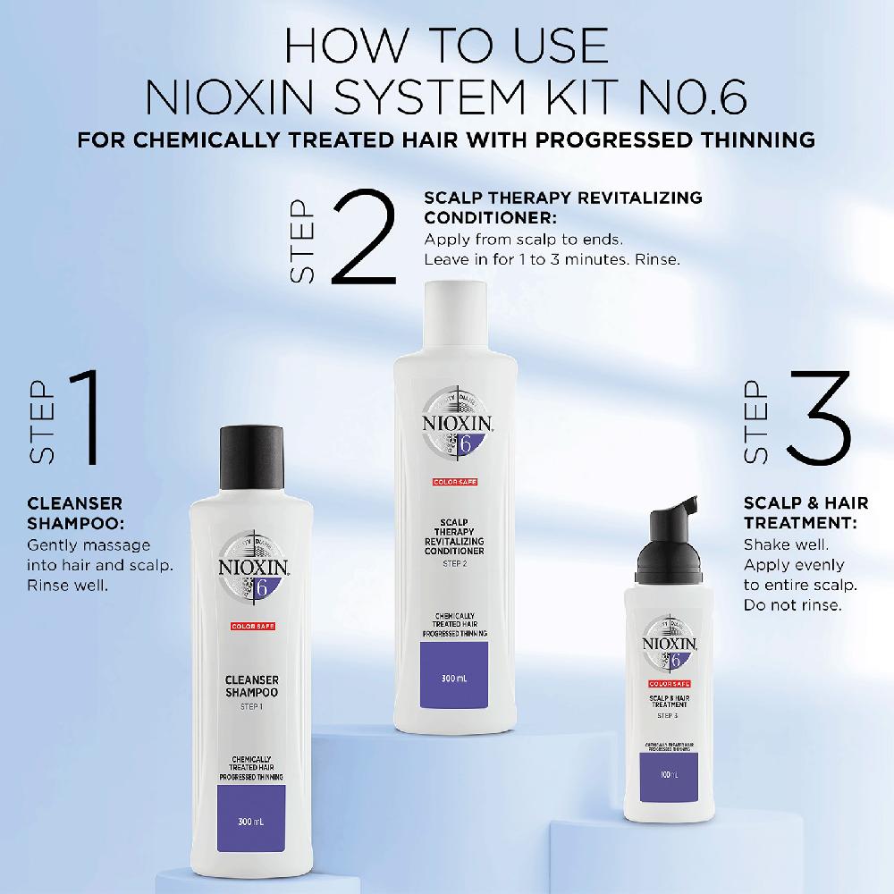 Lookfantastic NIOXIN 3-Part System 6 Cleanser Shampoo For Chemically Treated Hair With Progressed Thinning 300ml