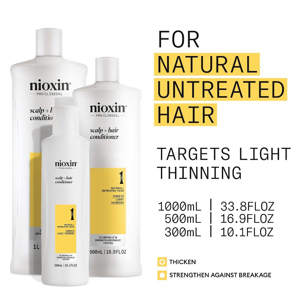 Lookfantastic NIOXIN Scalp And Hair Thickening System 1 Conditioner For Natural Hair With Light Thinning 1L