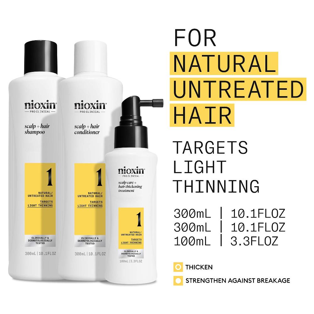 Lookfantastic NIOXIN Scalp And Hair Thickening System 1 For Natural Hair With Light Thinning Loyalty Kit
