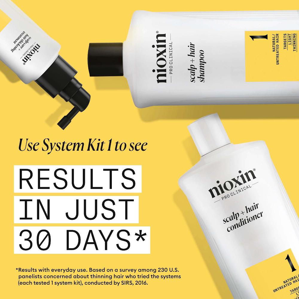 Lookfantastic NIOXIN Scalp And Hair Thickening System 1 Shampoo For Natural Hair With Light Thinning 1L
