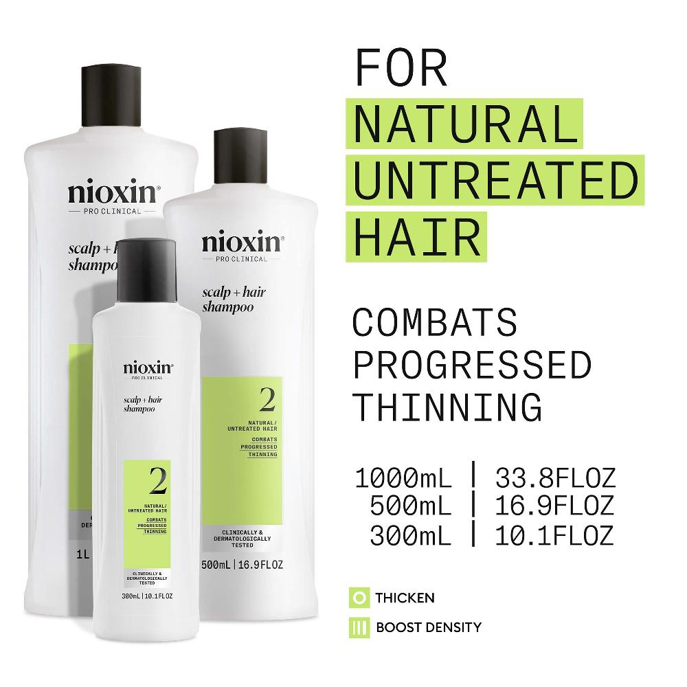 Lookfantastic NIOXIN Scalp And Hair Thickening System 2 Shampoo For Natural Hair With Progressed Thinning 300ml