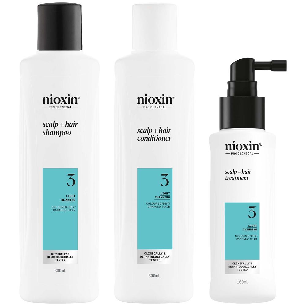 lookfantastic NIOXIN Scalp and Hair Thickening System 3 for Coloured Dry and Damaged Hair with Light Thinning Loyalty Kit