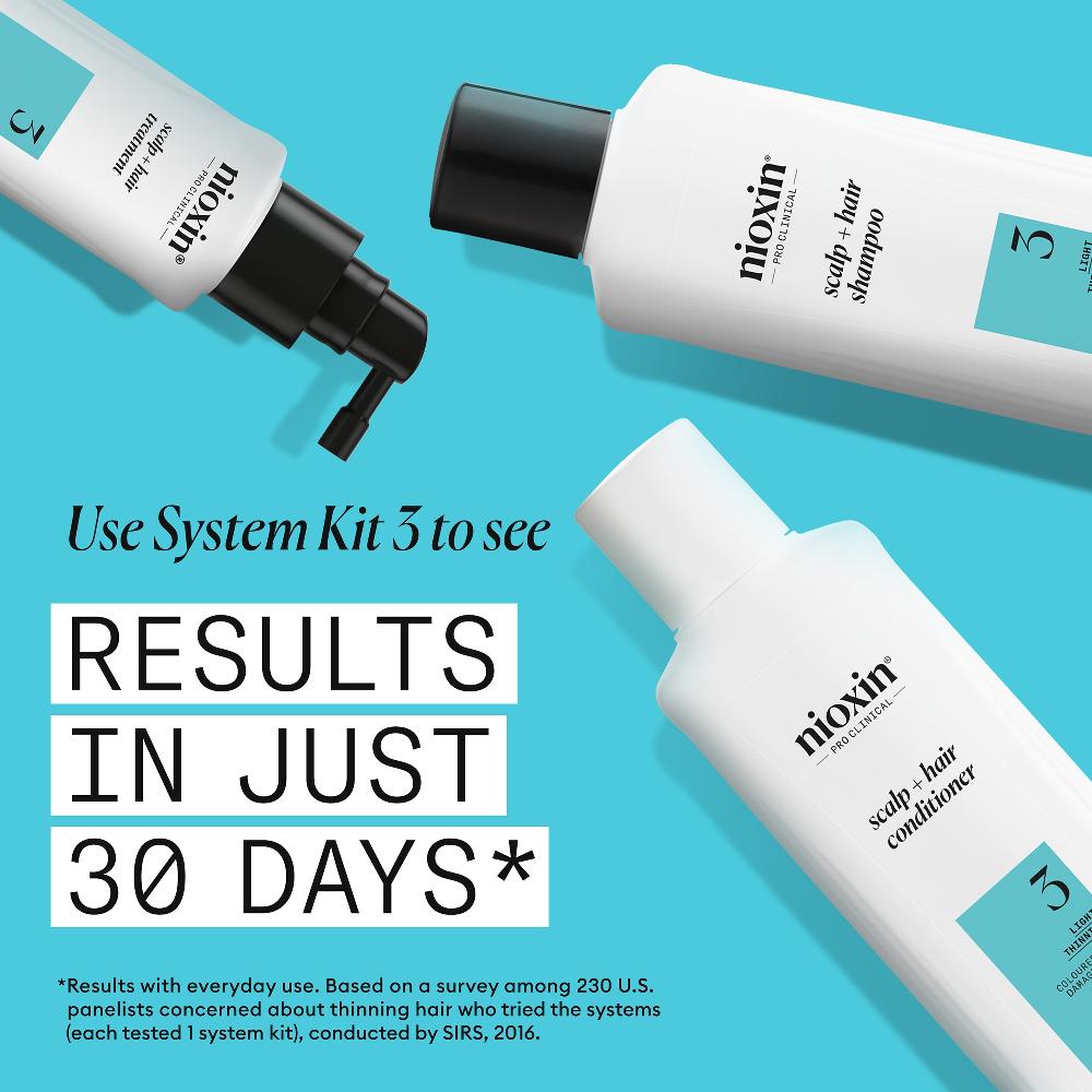 Lookfantastic NIOXIN Scalp And Hair Thickening System 3 Shampoo For Coloured Dry And Damaged Hair With Light Thinning 300ml